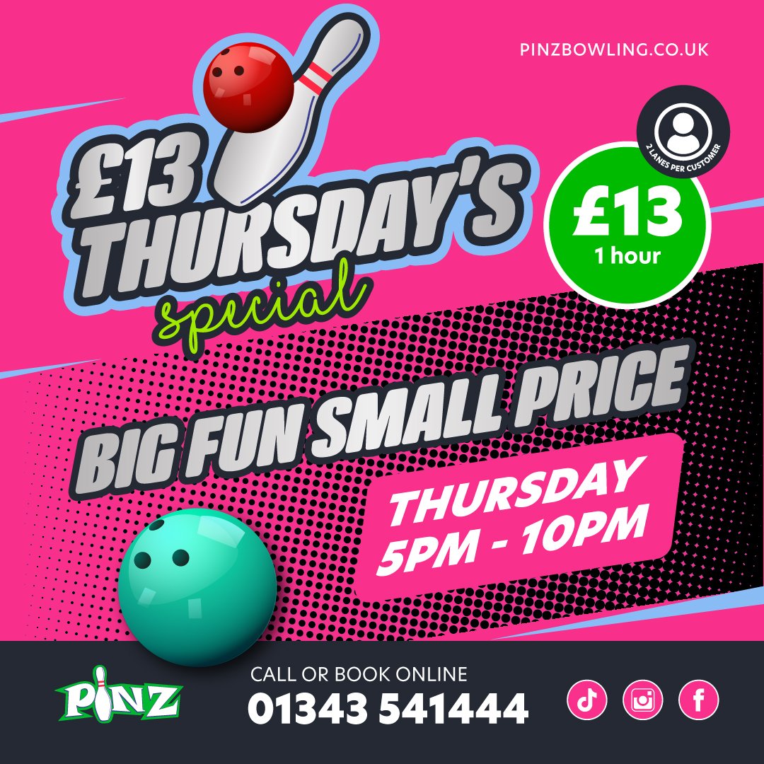 Pinz Bowling £13 Thursdays Offer